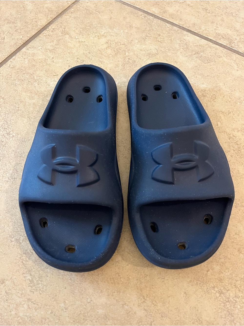 Under Armour Kids Navy Blue Slide Sandals